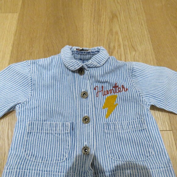 HEY GANG The Kids Chore Coat Railroad Stripe Embroidered - Kid's Size 12 Months - Picture 3 of 13
